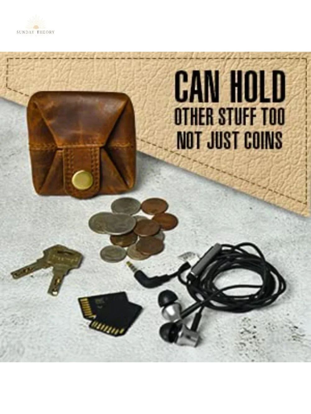 Leather Coin Pouch, Snap Closure Compact Change Holder, Mini Wallet Pack of 2